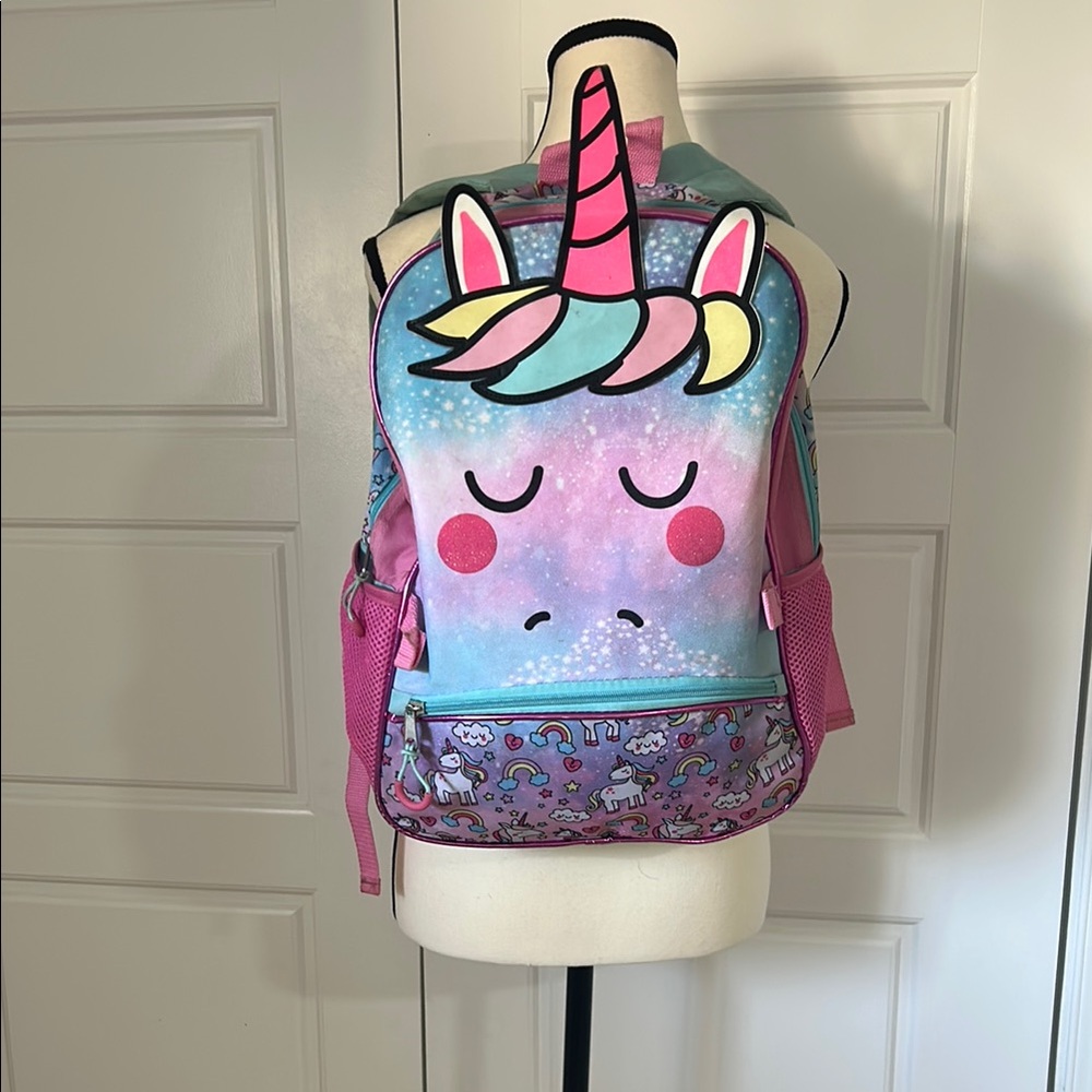 Pink and Blue Unicorn Fantasy Standard Size School Backpack